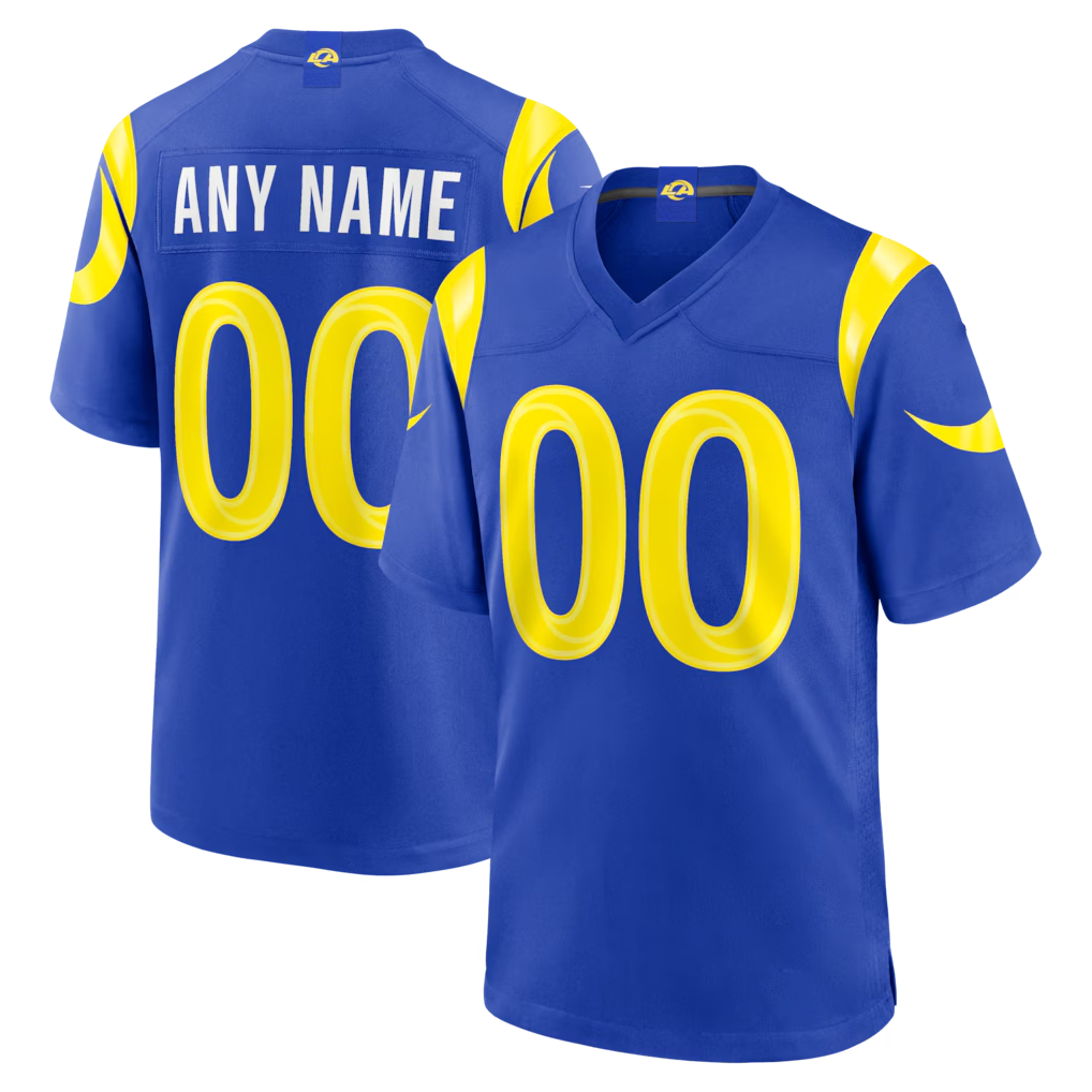 RedF Custom LA.Rams Royal Game Stitched Jerseys