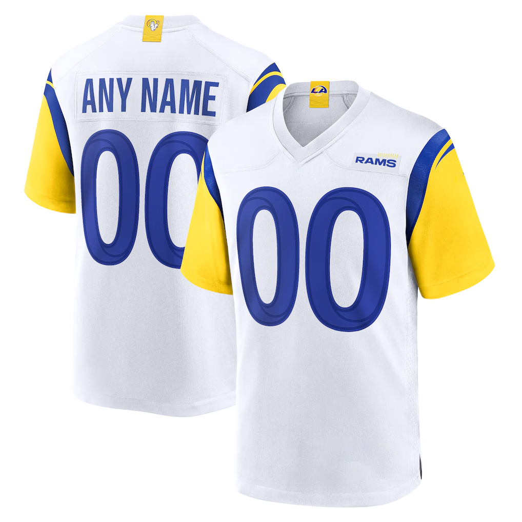 RedF Custom LA.Rams White Alternate Stitched Jerseys