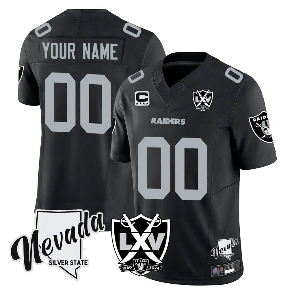 RedF Custom LV.Raiders Black 65th Anniversary Vapor Limited Home Game Any Name & Numbers Stitched Jerseys