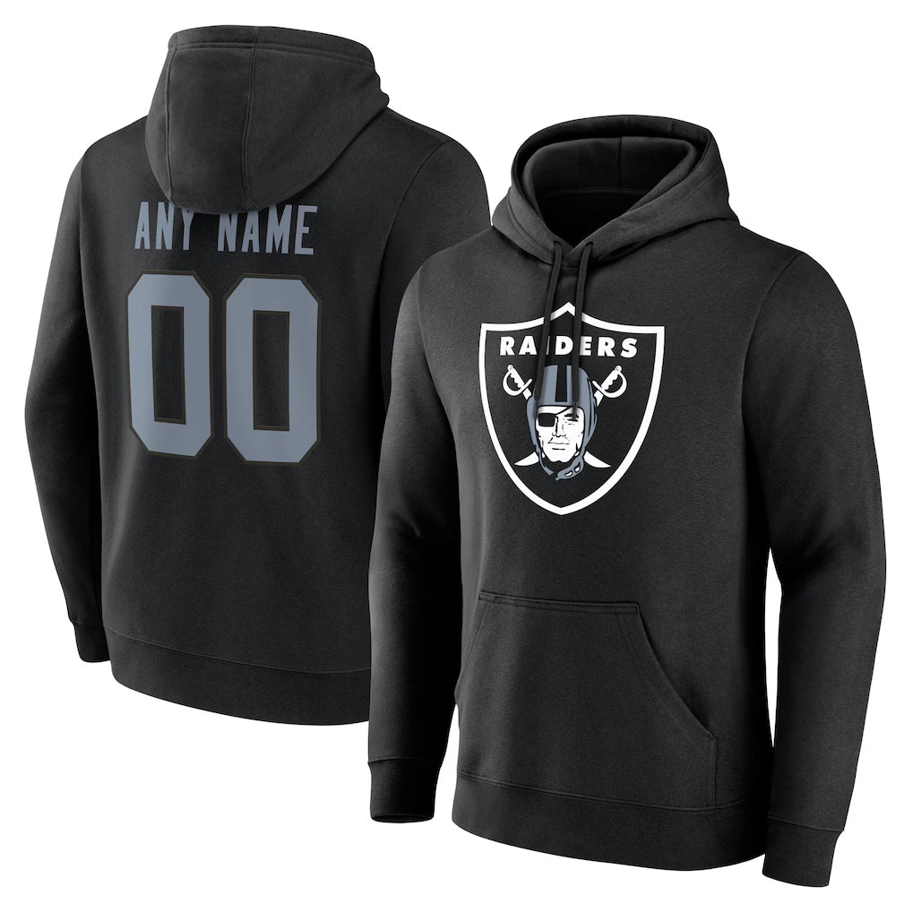 RedF Custom LV.Raiders Black LOGO Pullover Hoodies Home Game Any Name & Numbers Stitched Jerseys