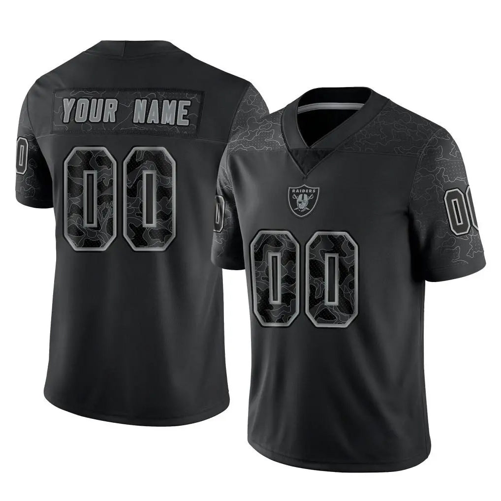 RedF Custom LV.Raiders Black Reflective Limited Game Any Name & Numbers Stitched Jerseys