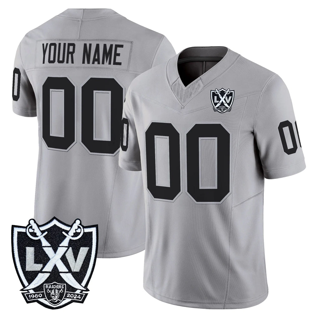 RedF Custom LV.Raiders Gray 2026 Vapor Limited Home Game Any Name & Numbers Stitched Jerseys