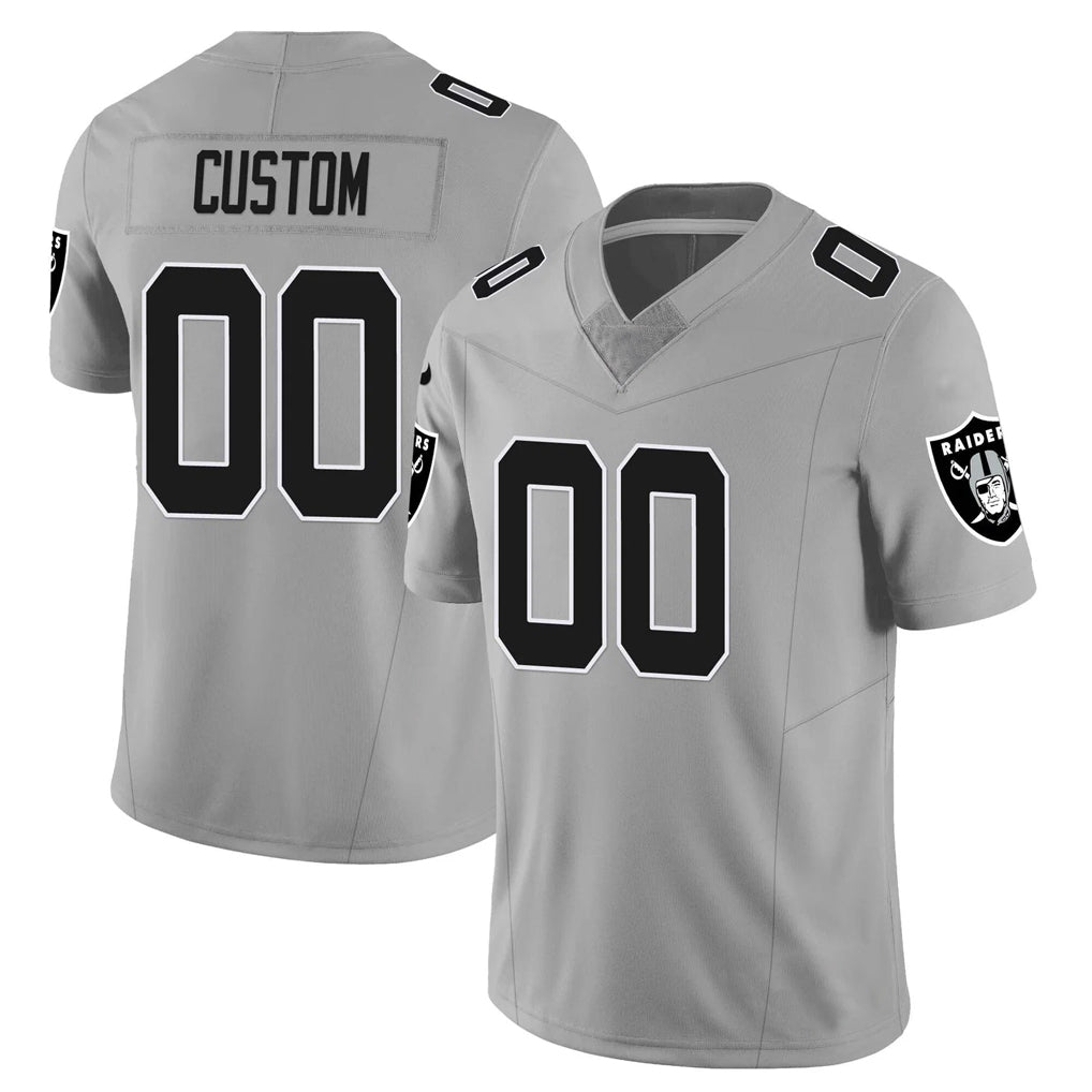 RedF Custom LV.Raiders Gray Limited Vapor F.U.S.E. Home Game Stitched Jerseys