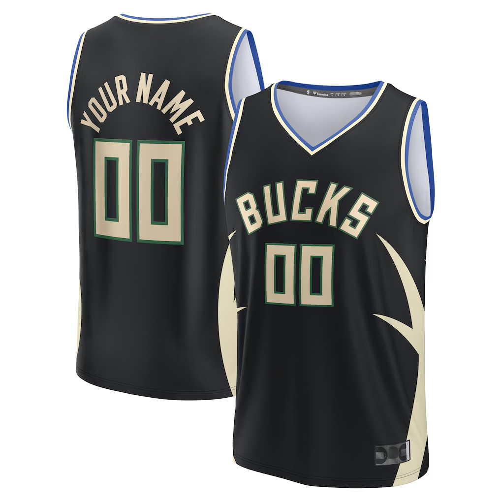 RedFS Custom M.Bucks  Black Fast Break Jerseys - Statement Edition