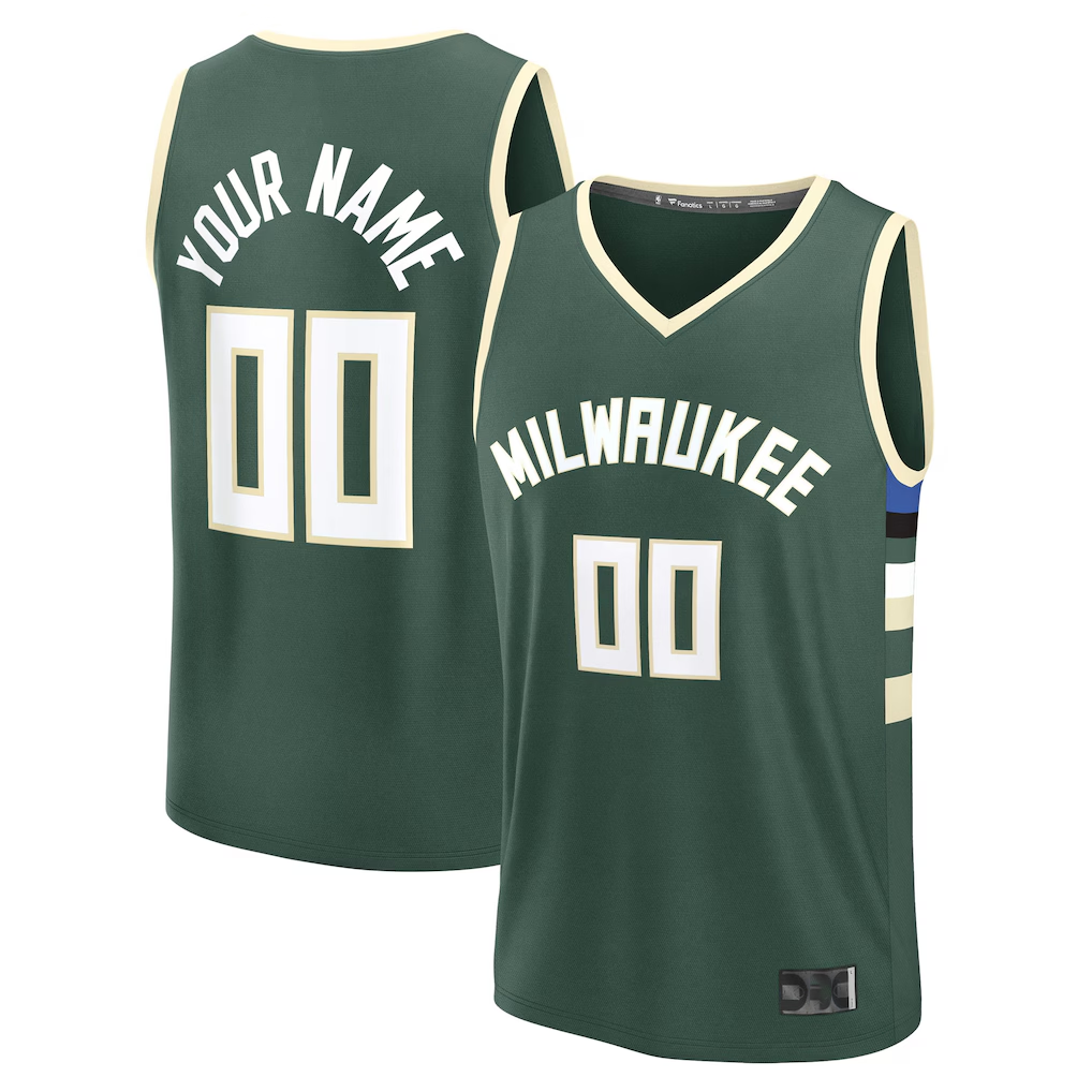 RedF Custom M.Bucks Green Fast Break Jerseys - Icon Edition