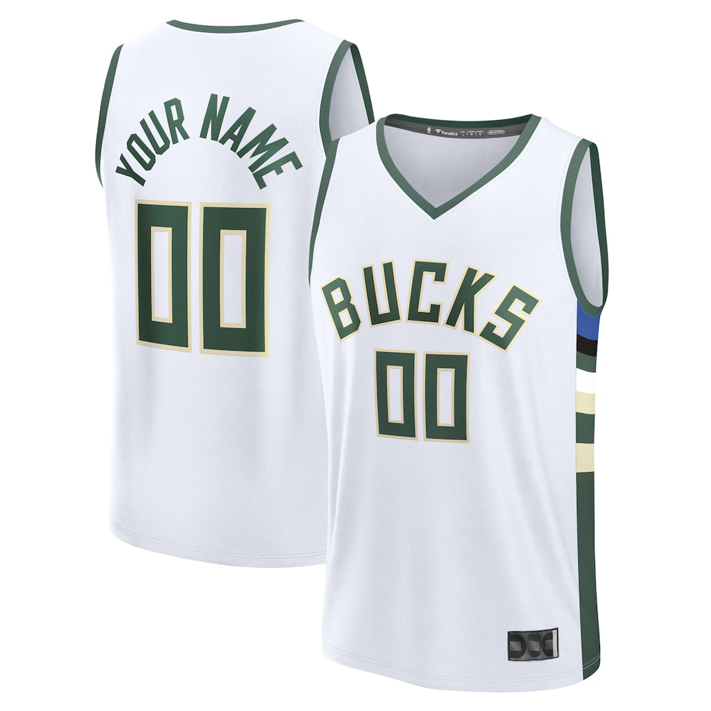 RedFS Custom M.Bucks  White Fast Break Jerseys - Association Edition
