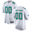 Pkot Custom M.Dolphins White Game Road Stitched Jerseys