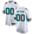 Pkot Custom M.Dolphins White Game Secondary Alternate Stitched Jerseys
