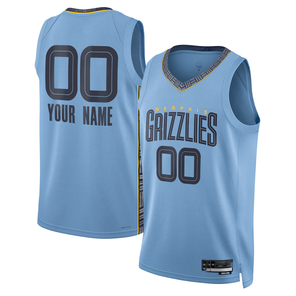 RedF Custom M.Grizzlies Blue 202223 Swingman Stitched Jerseys- Statement Edition