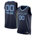RedF Custom M.Grizzlies Navy Swingman Stitched Jerseys- Icon Edition