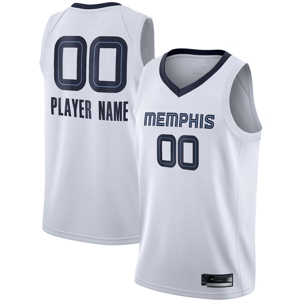 RedF Custom M.Grizzlies White 202021 Swingman Stitched Jerseys- Association Edition