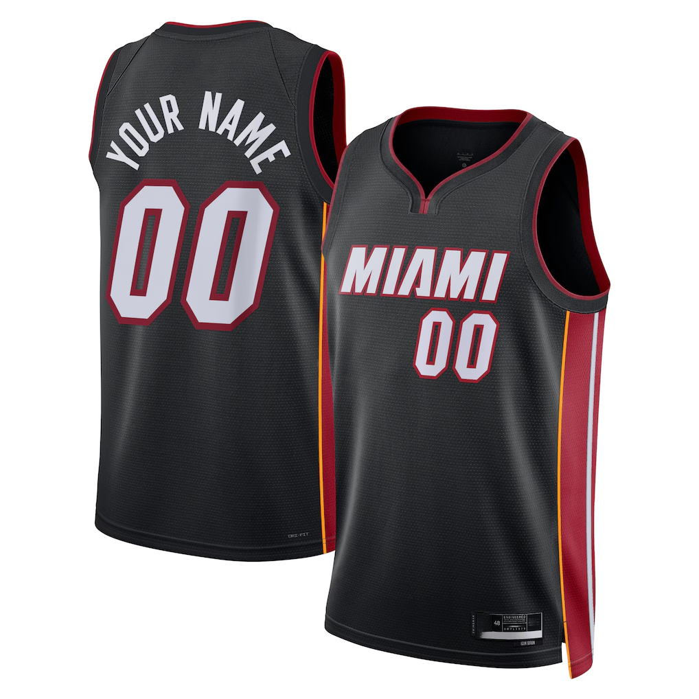 RedFS Custom M.Heat Black Swingman Jerseys - Icon Edition