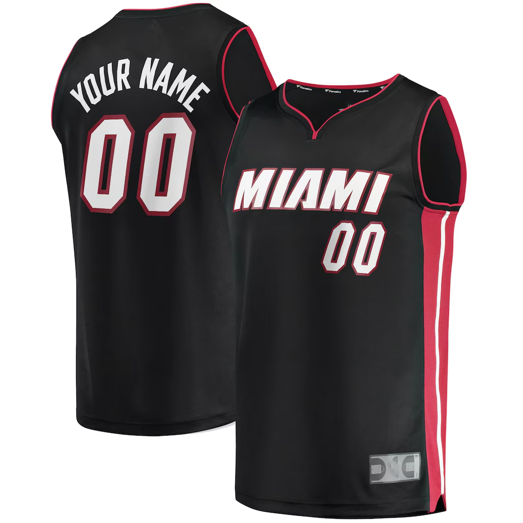 RedFS Custom M.Heat Black Fast Break Replica Jerseys - Icon Edition