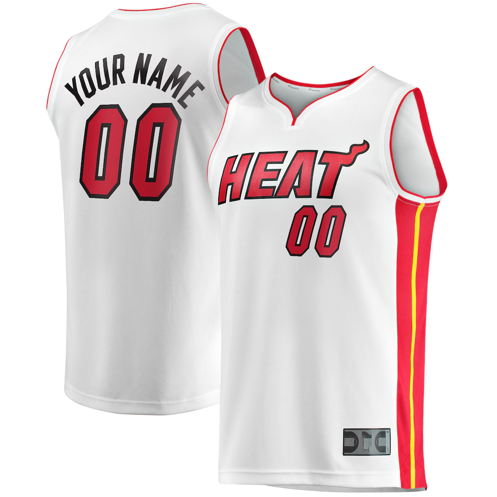 RedFS Custom M.Heat White Fast Break Replica Jerseys - Association Edition