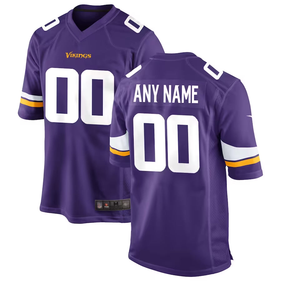 RedF Custom MN.Vikings Purple Game Home Stitched Jerseys