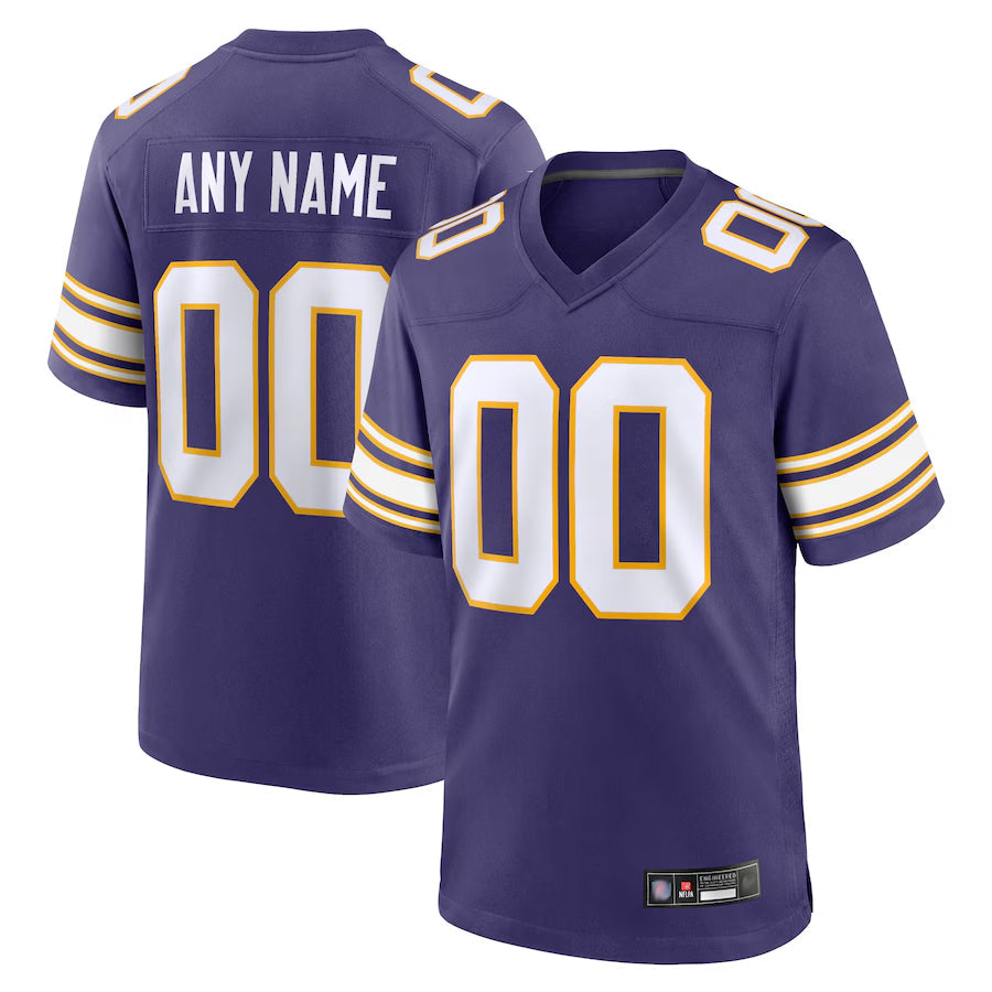 RedF Custom MN.Vikings Purple Secondary Alternate Game Stitched Jerseys