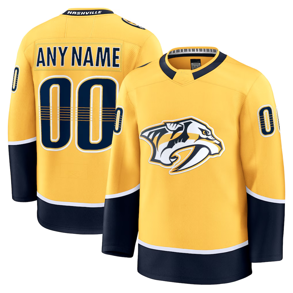 RedF Custom N.Predators Gold Home Premium Jerseys
