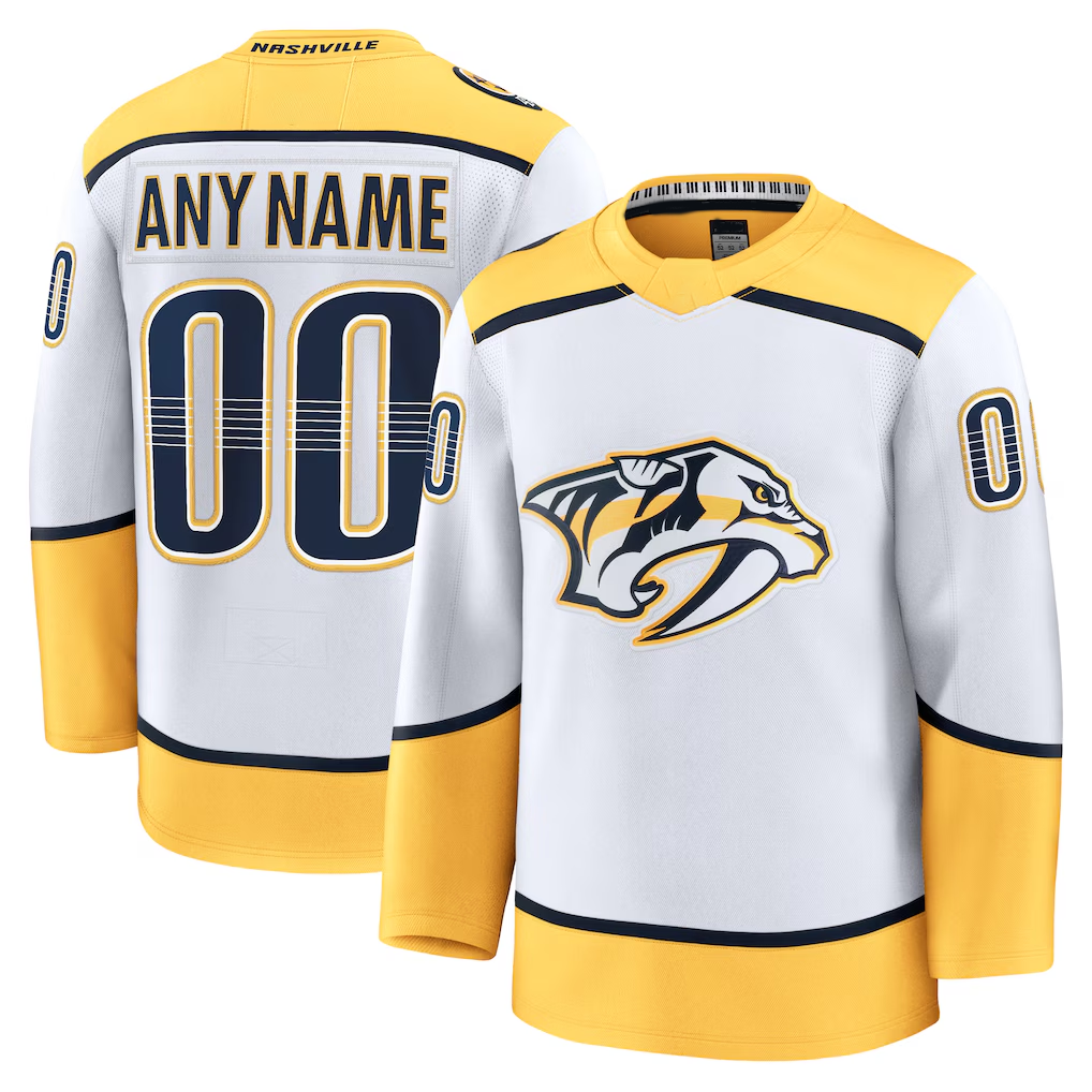 RedF Custom N.Predators White Away Premium Jerseys