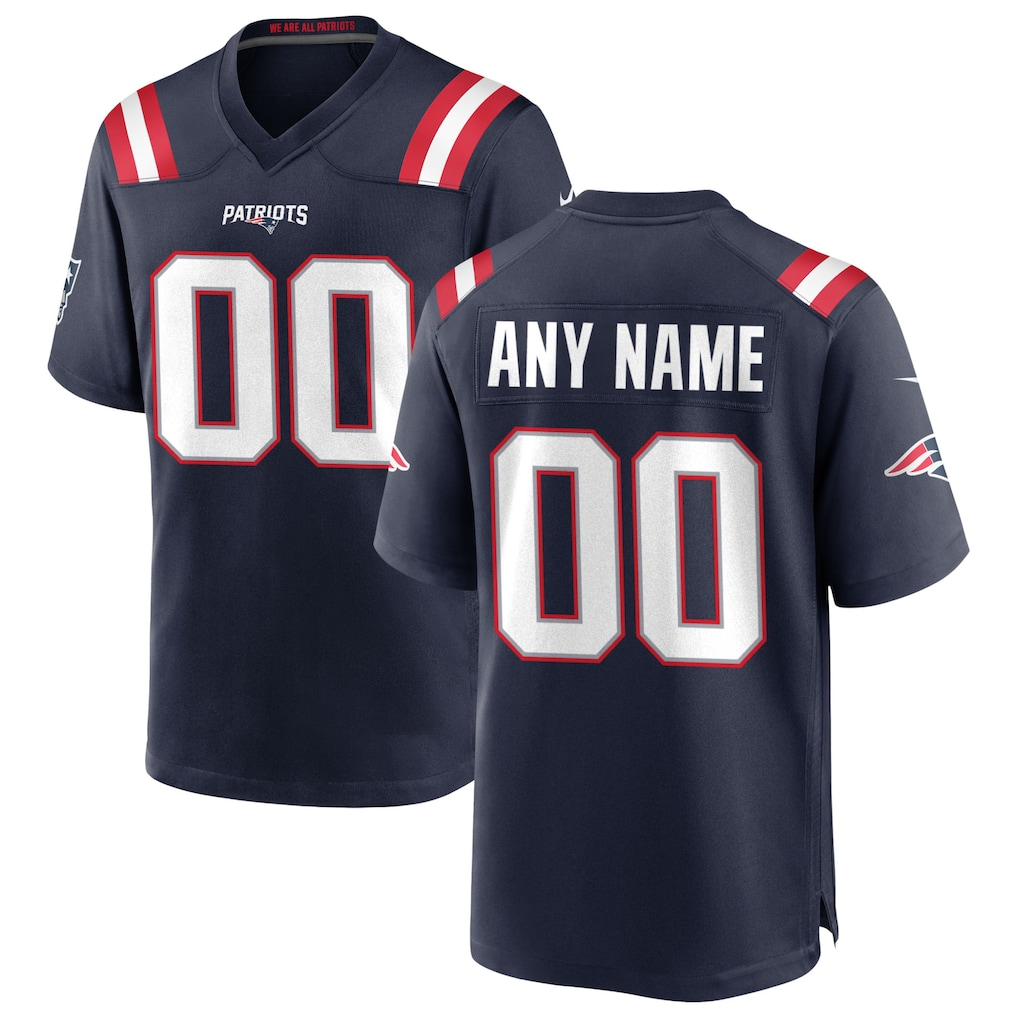 RedF Custom NE.Patriots  Navy Custom Game Stitched Jerseys