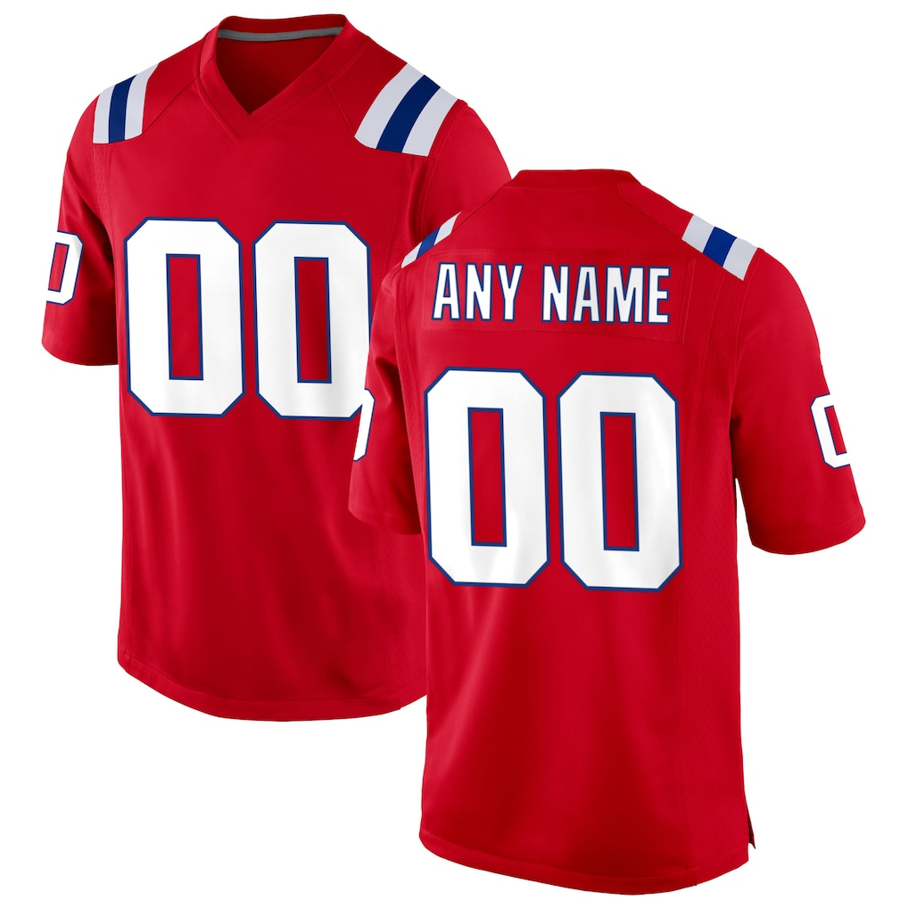 RedF Custom NE.Patriots  Red Alternate Stitched Jerseys