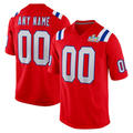 RedF Custom NE.Patriots  Red Super Bowl LX Patch Game Jersey Stitched Jerseys