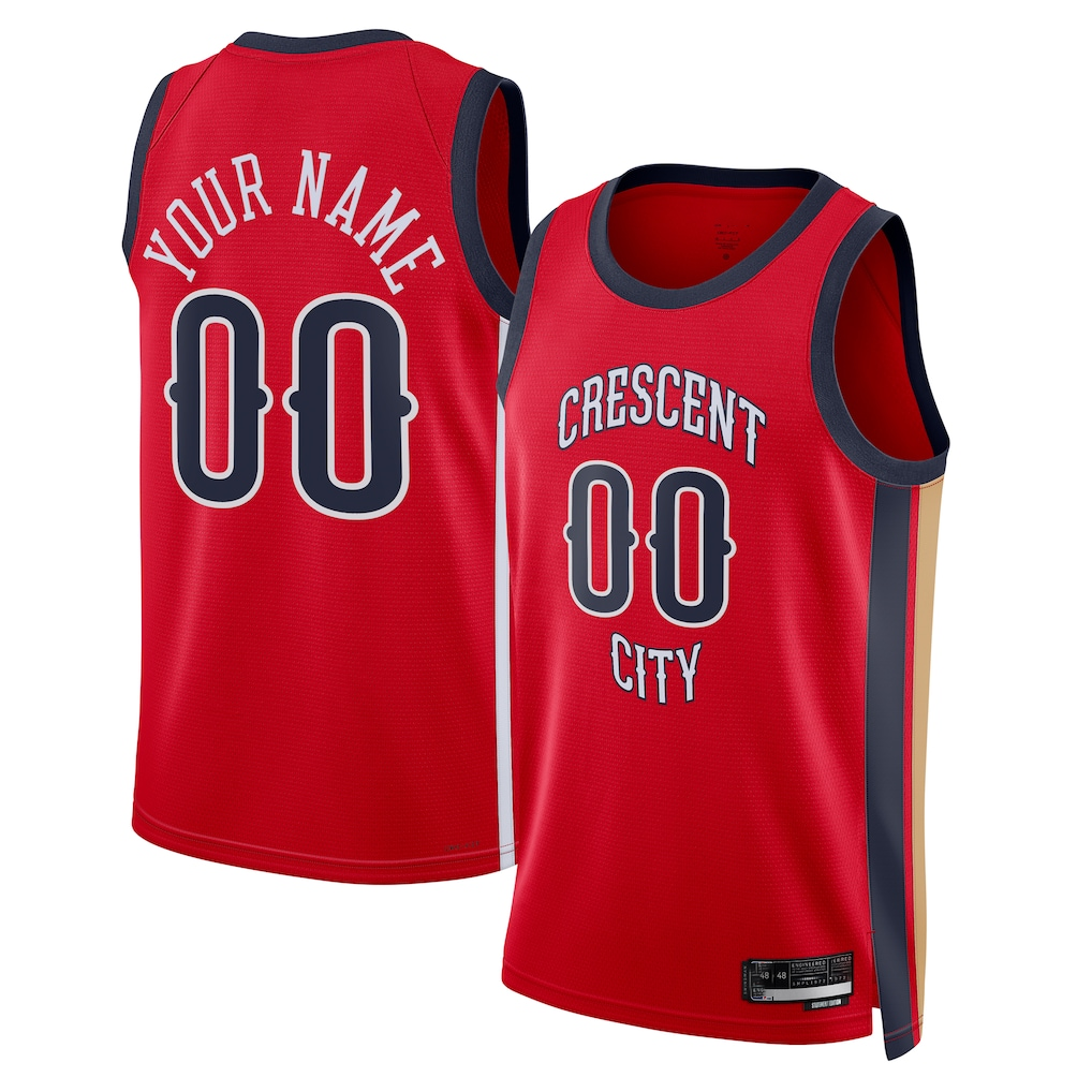 RedF Custom NO.Pelicans Jordan Brand Red Swingman Stitched Jerseys- Statement Edition