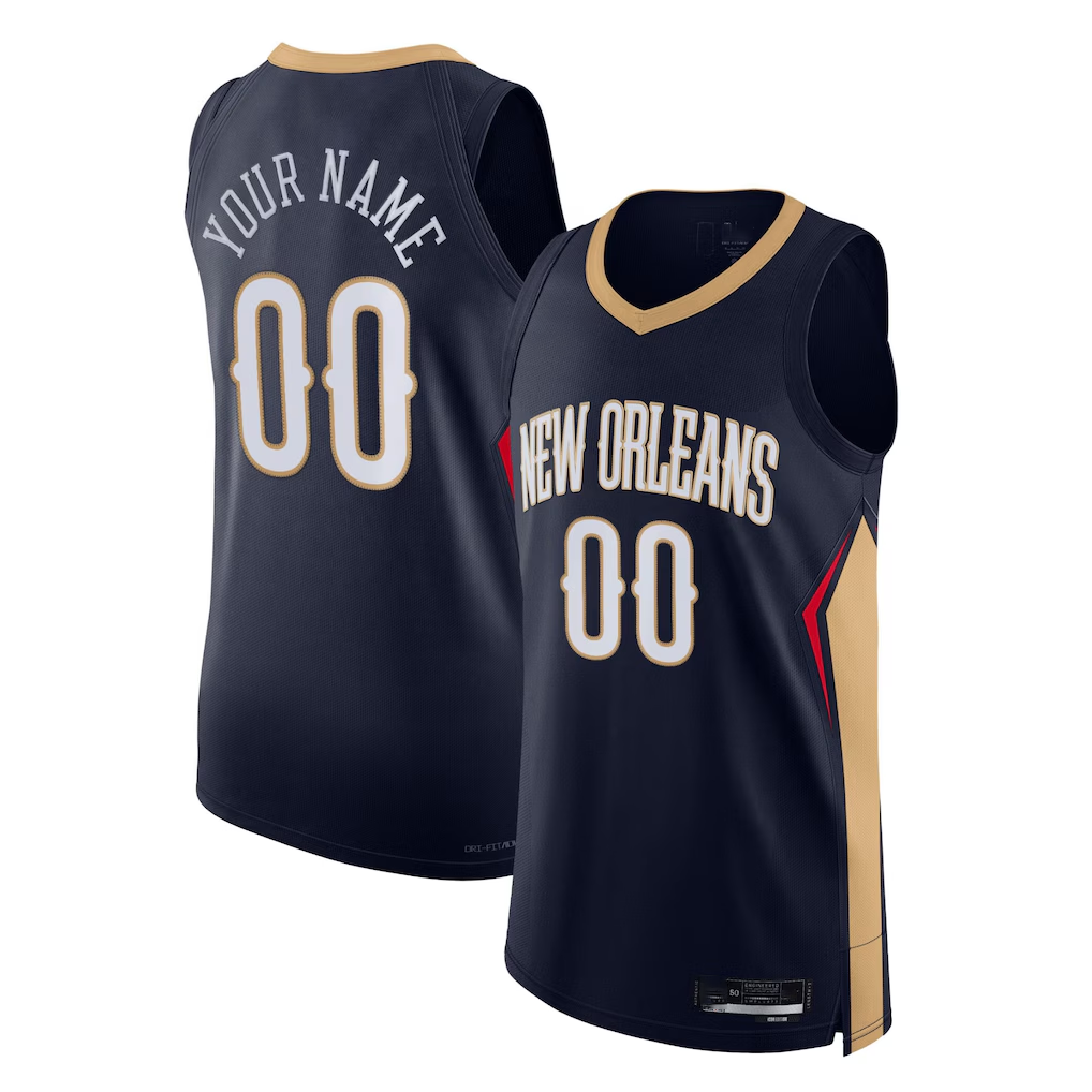 RedF Custom NO.Pelicans Navy 202122 Diamond Authentic Stitched Jerseys- Icon Edition
