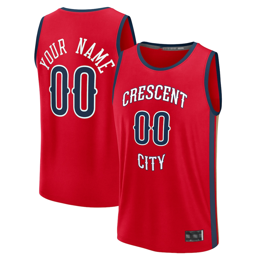 RedF Custom NO.Pelicans Red Fast Break Stitched Jerseys- Statement Edition