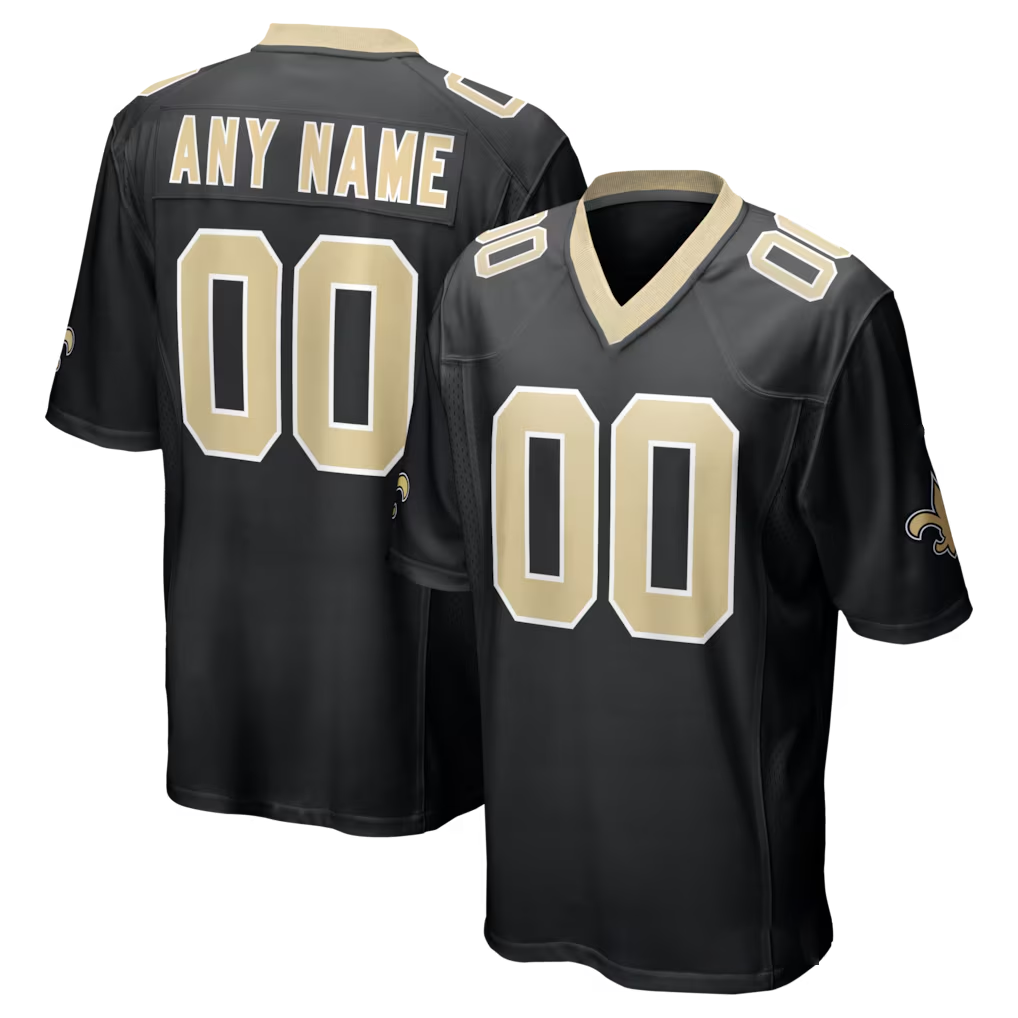 RedF Custom NO.Saints Black Game Stitched Jerseys