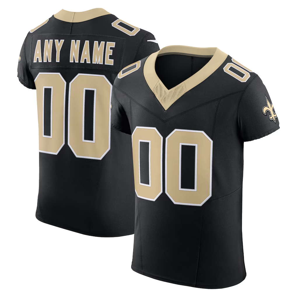 RedF Custom NO.Saints Black Vapor F.U.S.E. Elite Stitched Jerseys
