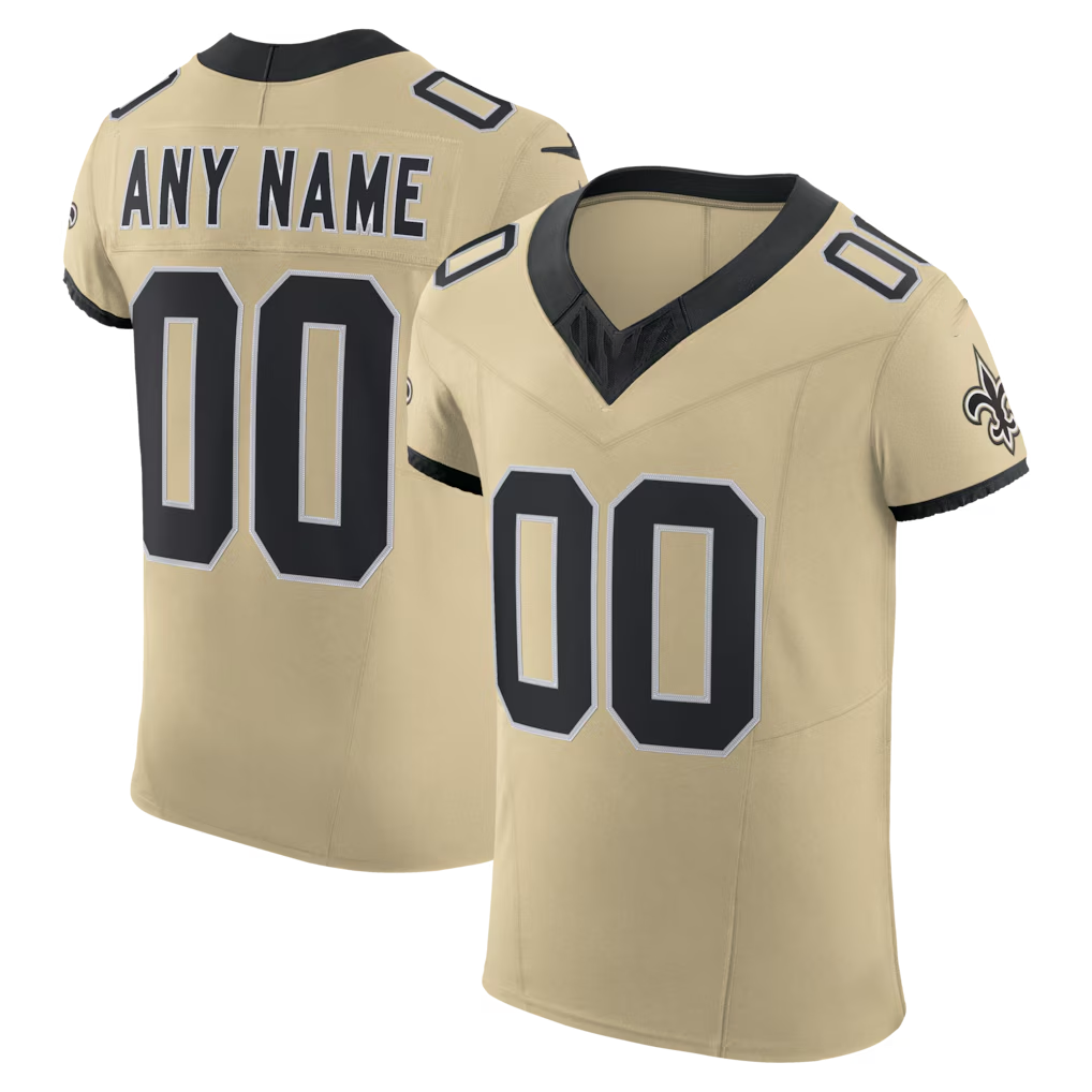 RedF Custom NO.Saints Gold Alternate Vapor F.U.S.E. Elite Stitched Jerseys