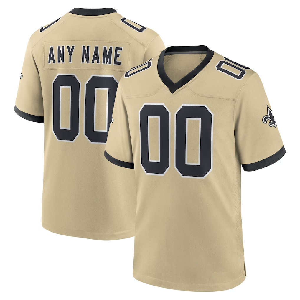 RedF Custom NO.Saints Gold Gameday Golds Alternate Game Stitched Jerseys