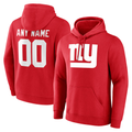 RedF Custom NY.Giants Red Team Authentic Personalized Name & Number Hoodie Stitched Jerseys