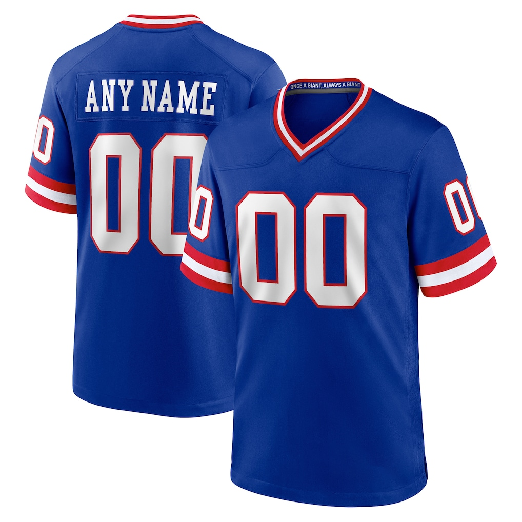 RedF Custom NY.Giants Royal Classic Game Stitched Jerseys