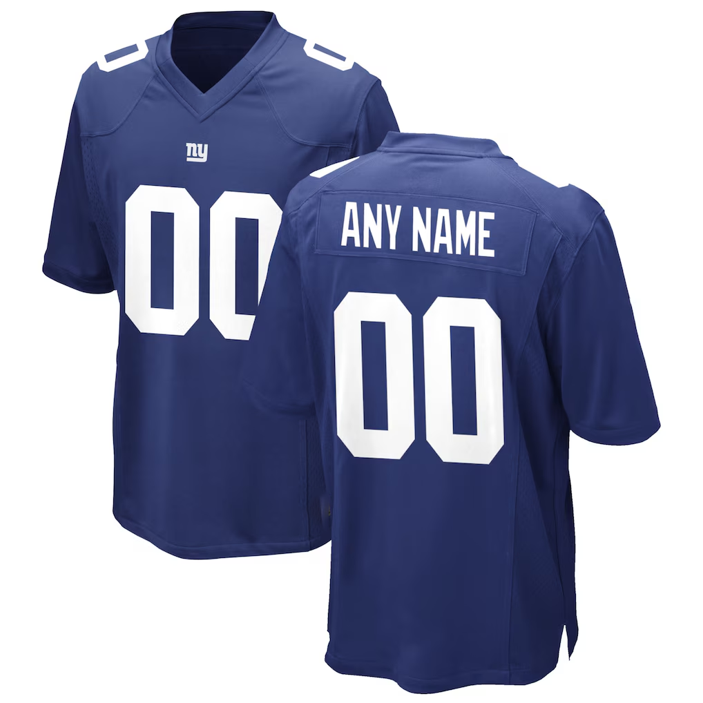 RedF Custom NY.Giants Royal Game Stitched Jerseys