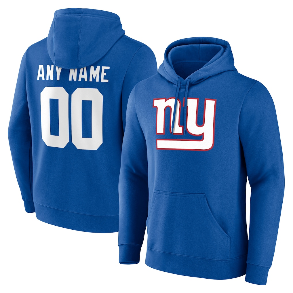 RedF Custom NY.Giants Royal Team Authentic Personalized Name & Number Hoodie Stitched Jerseys
