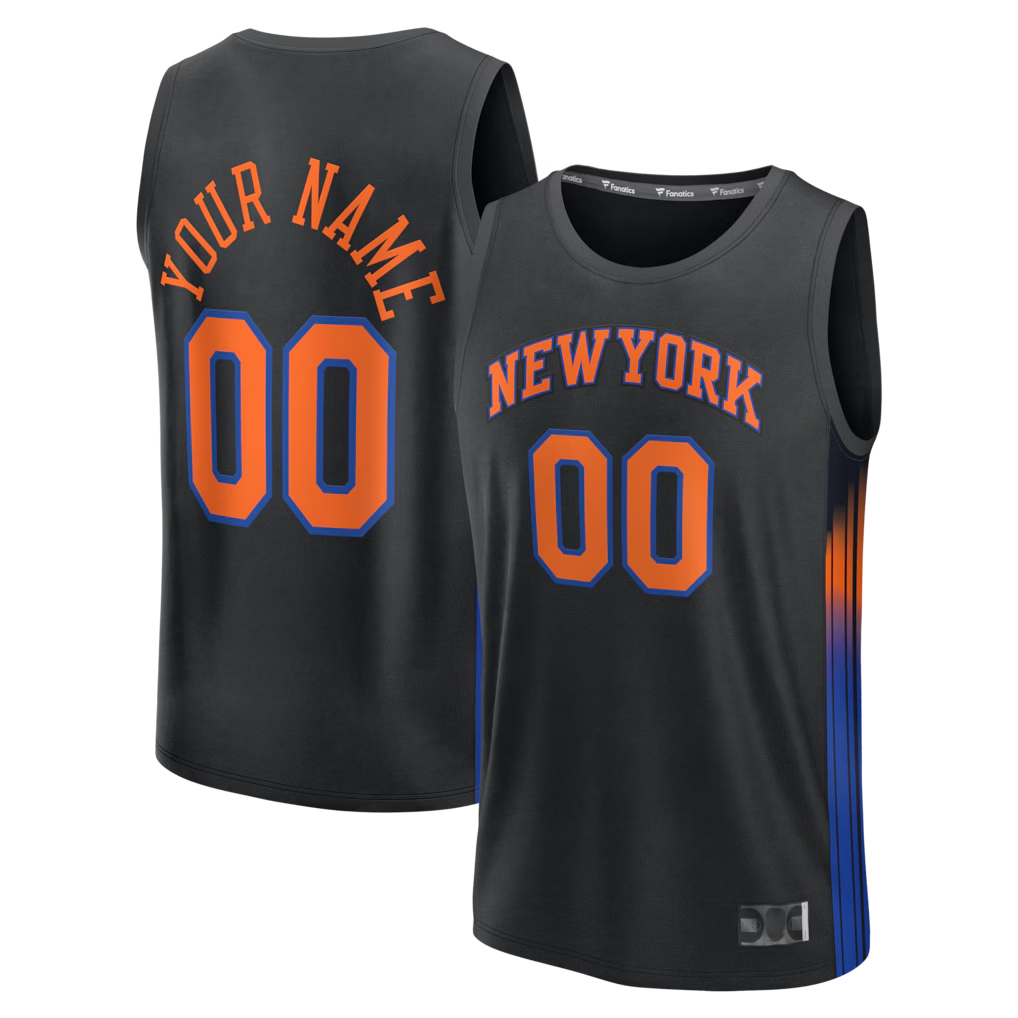 RedF Custom NY.Knicks Black Fast Break Jerseys - Icon Edition