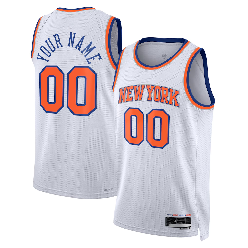 RedF Custom NY.Knicks White Swingman Jerseys - Association Edition