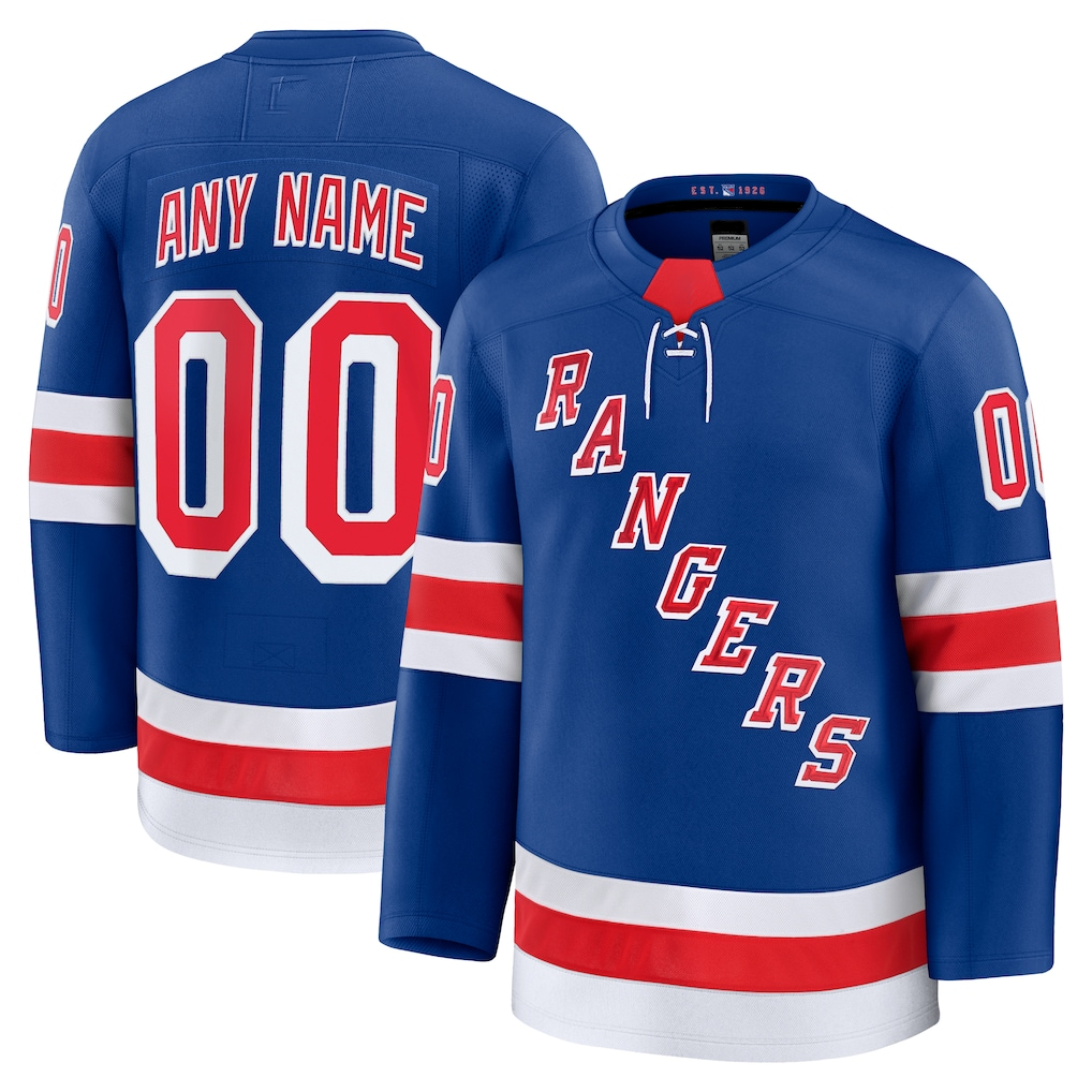 RedF Custom NY.Rangers Royal Home Premium Jerseys