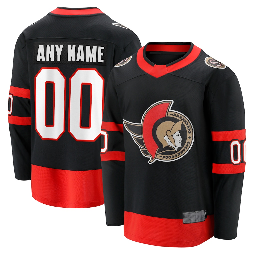RedF Custom O.Senators Black Home Breakaway Jerseys