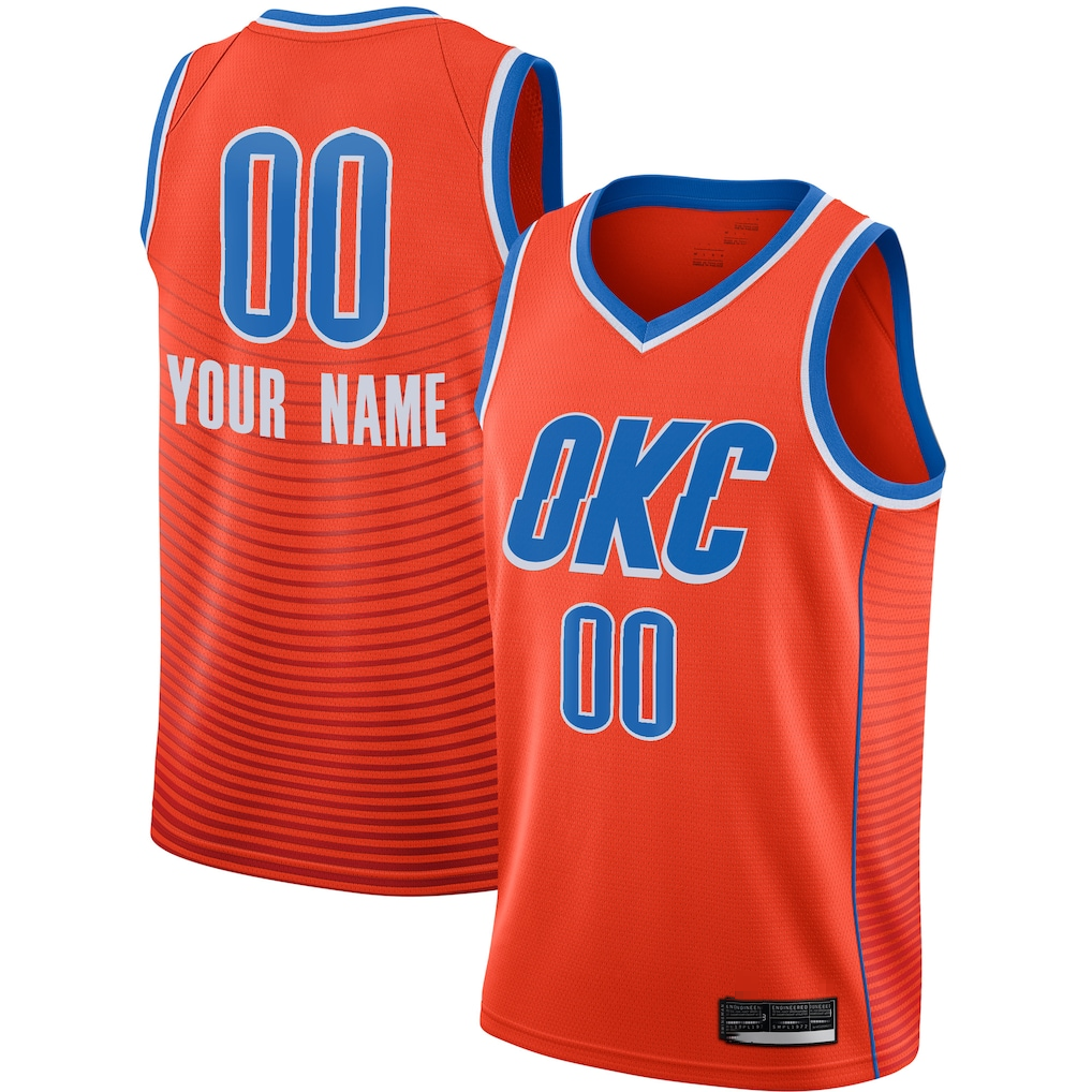 RedF Custom OC.Thunder Orange Swingman Stitched Jerseys- Statement Edition
