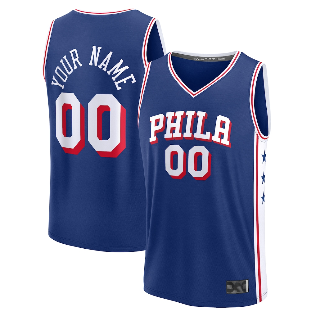 RedF Custom P.76ers Blue Fast Break Jerseys - Icon Edition