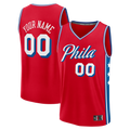RedF Custom P.76ers Fanatics Red Fast Break Jerseys - Icon Edition