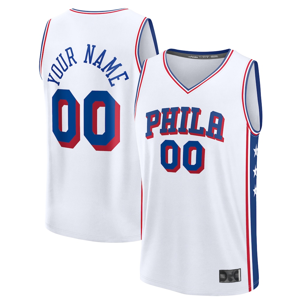 RedF Custom P.76ers  White Fast Break Jerseys - Association Edition