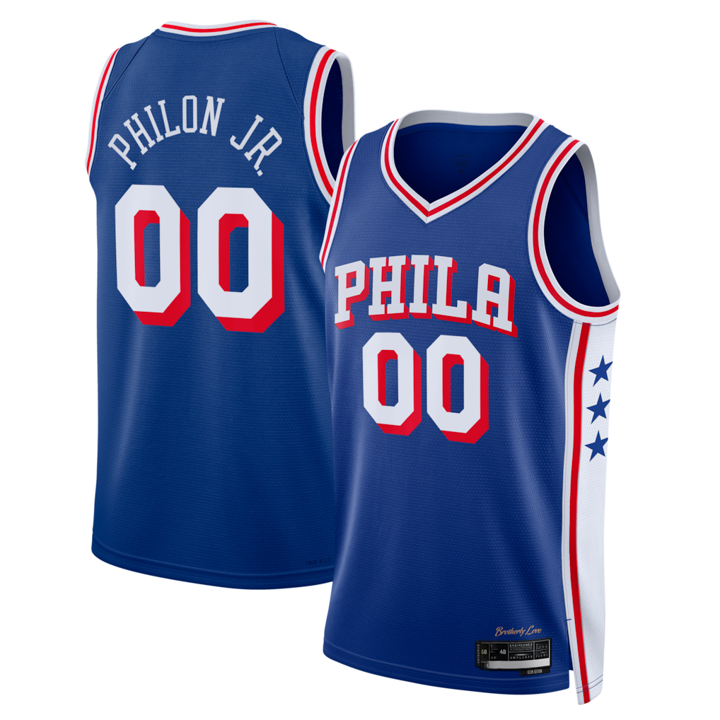 RedF Custom P.76ers Labaron Philon Jr. Royal Swingman Jerseys - Icon Edition