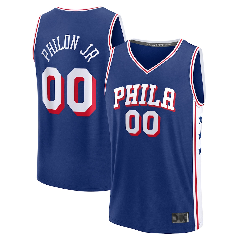 RedF Custom P.76ers Labaron Philon Jr  Royal 2026  Draft First Round Pick Fast Break Jerseys - Icon Edition