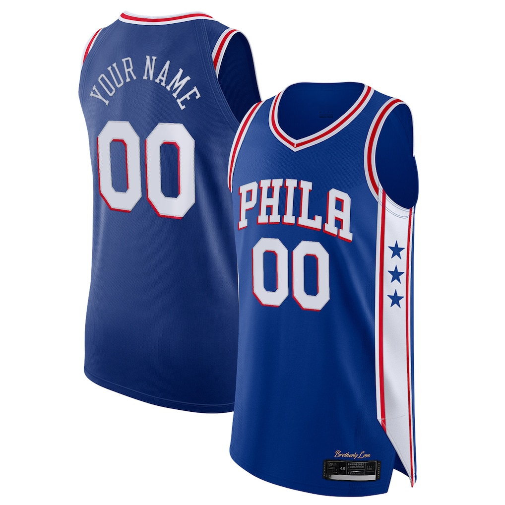 RedF Custom P.76ers Royal Custom Authentic Jerseys - Icon Edition