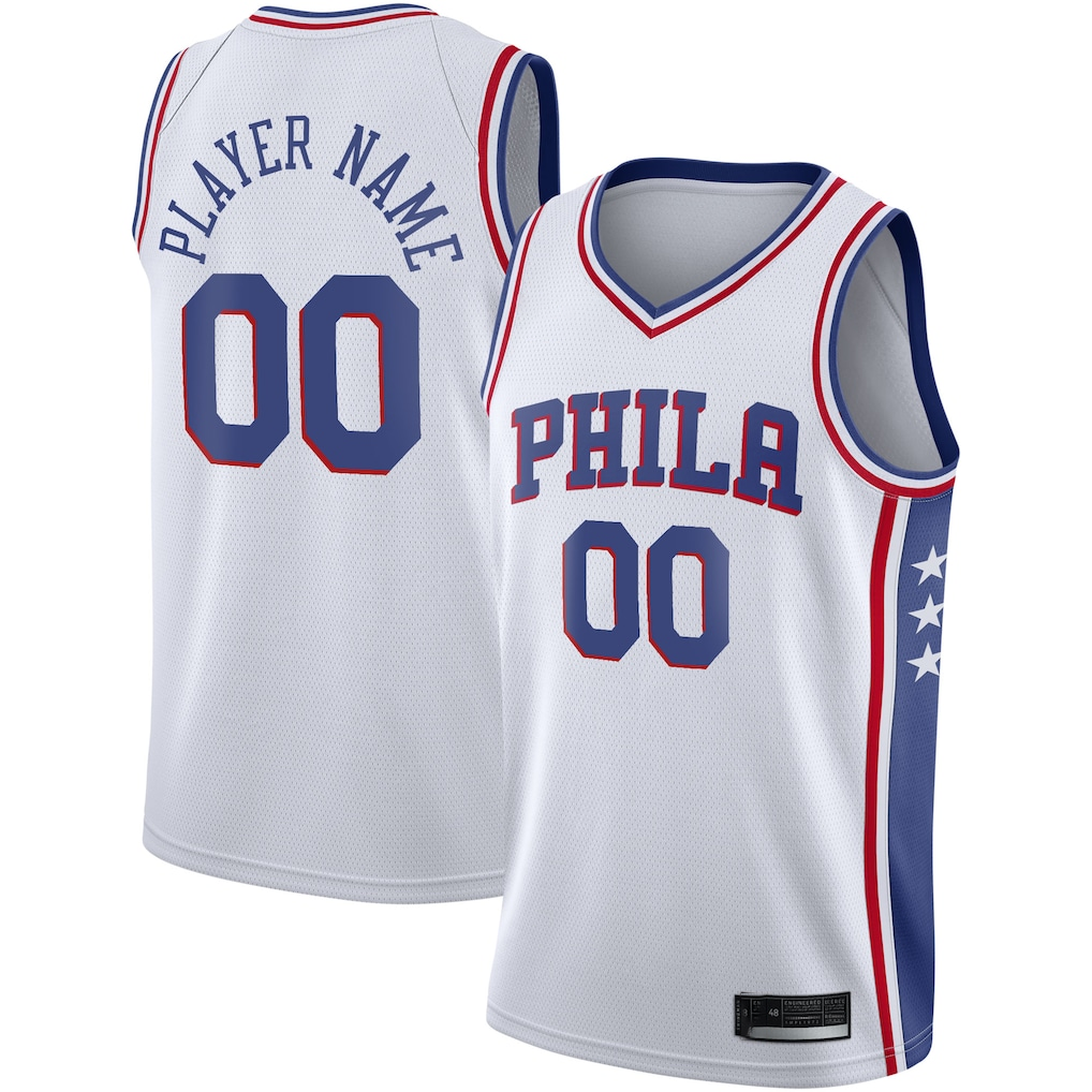 RedF Custom P.76ers White 202021 Swingman Jerseys - Association Edition