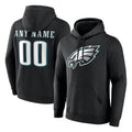 RedF Custom P.Eagles Black LOGO Pullover Hoodies Home Game Any Name & Numbers Stitched Jerseys