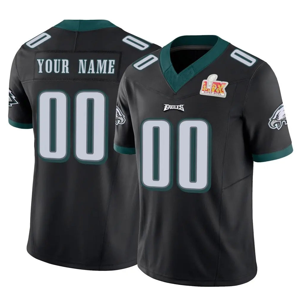 RedF Custom P.Eagles Black Limited Vapor F.U.S.E. Super Bowl LIX Home Game Any Name & Numbers Stitched Jerseys